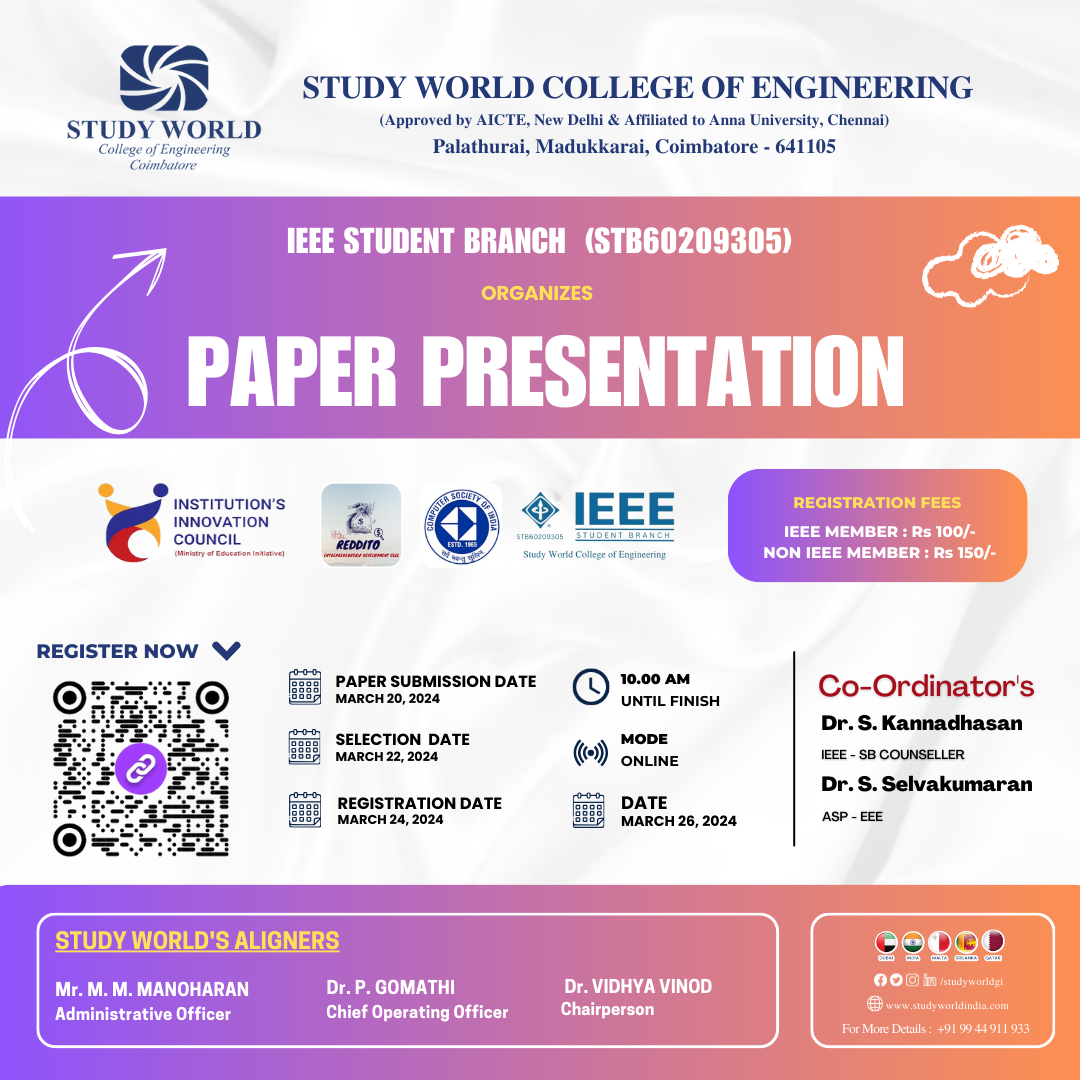 paper presentation competition in coimbatore